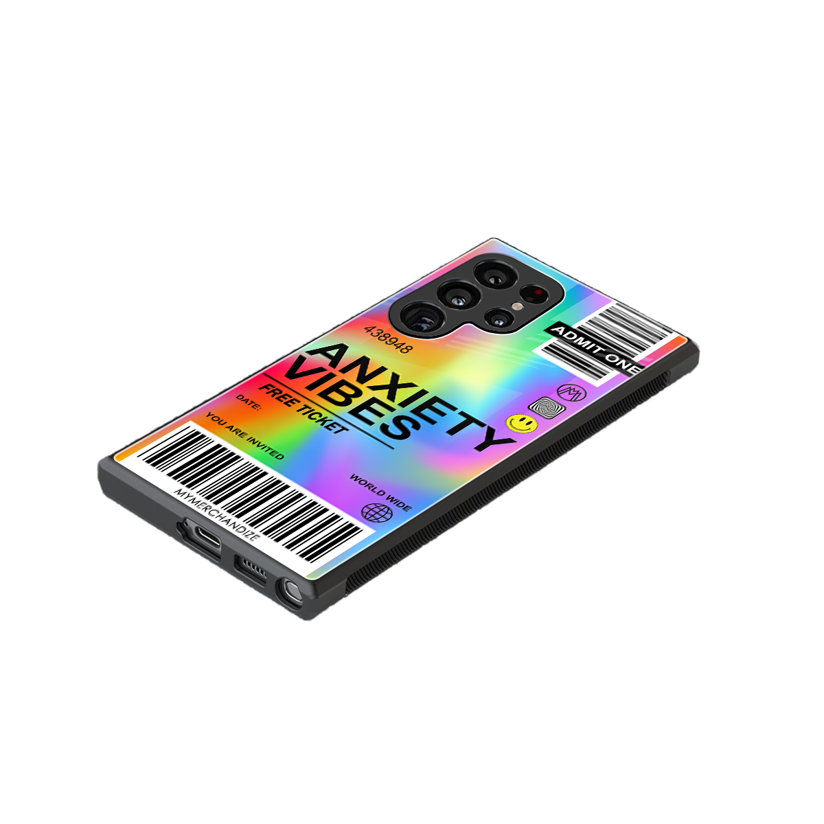 anxiety vibes back phone cover | glass case for samsung galaxy s23 ultra