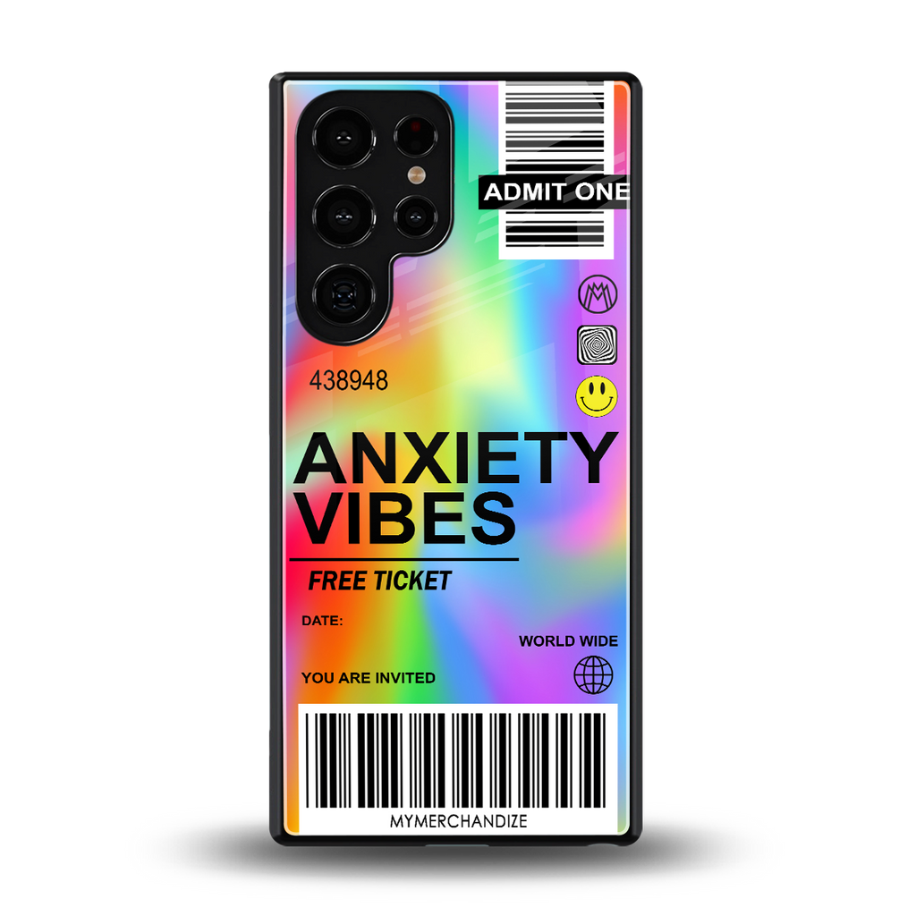 anxiety vibes back phone cover | glass case for samsung galaxy s25 ultra