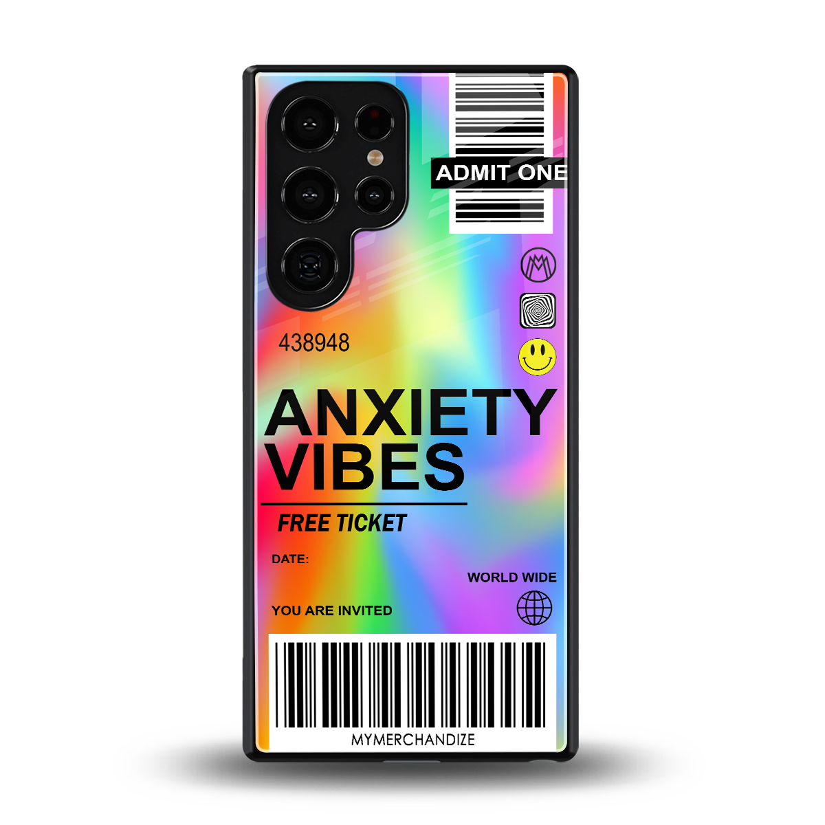 anxiety vibes back phone cover | glass case for samsung galaxy s25 ultra