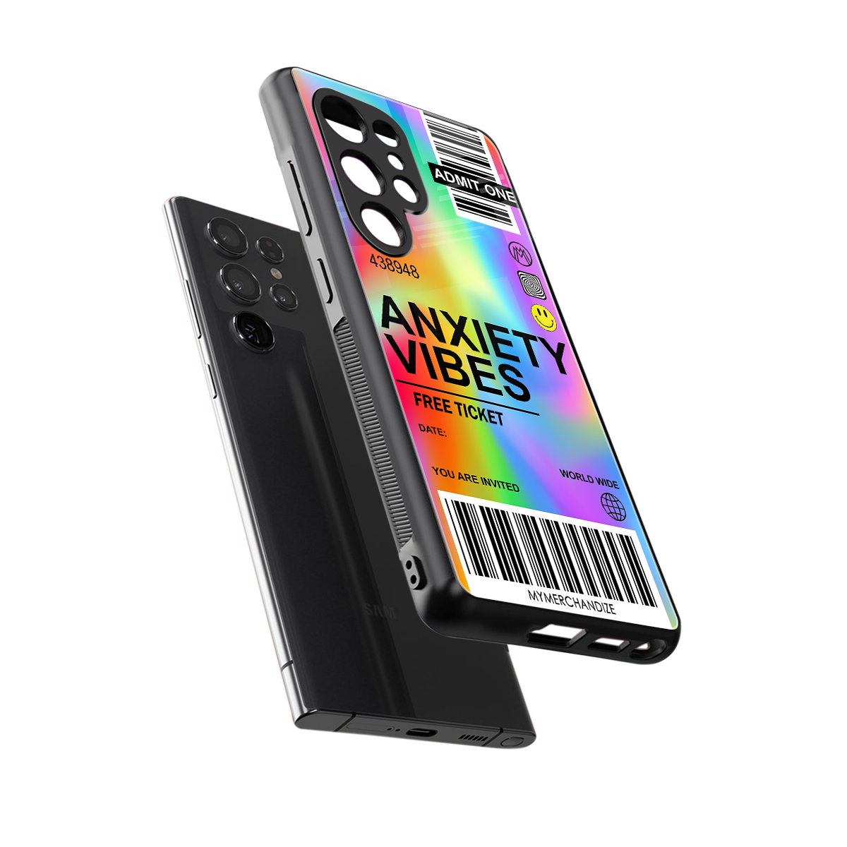 anxiety vibes back phone cover | glass case for samsung galaxy s25 ultra