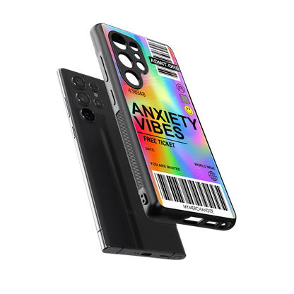 anxiety vibes back phone cover | glass case for samsung galaxy s25 ultra