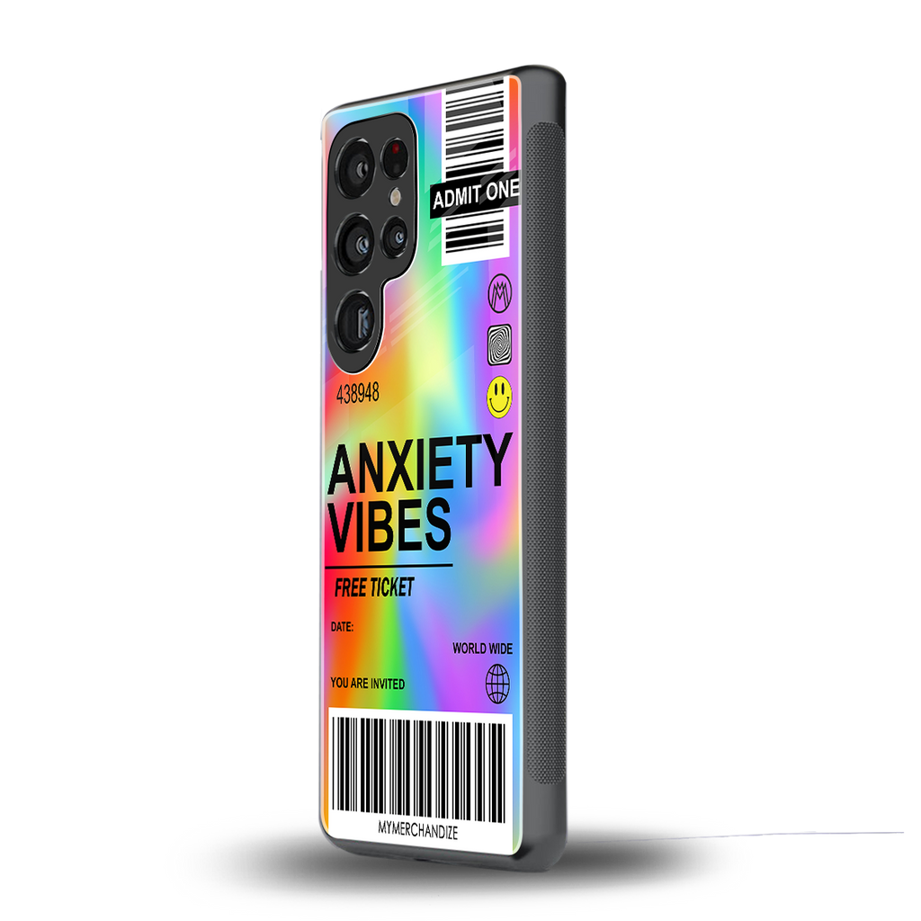 anxiety vibes back phone cover | glass case for samsung galaxy s25 ultra