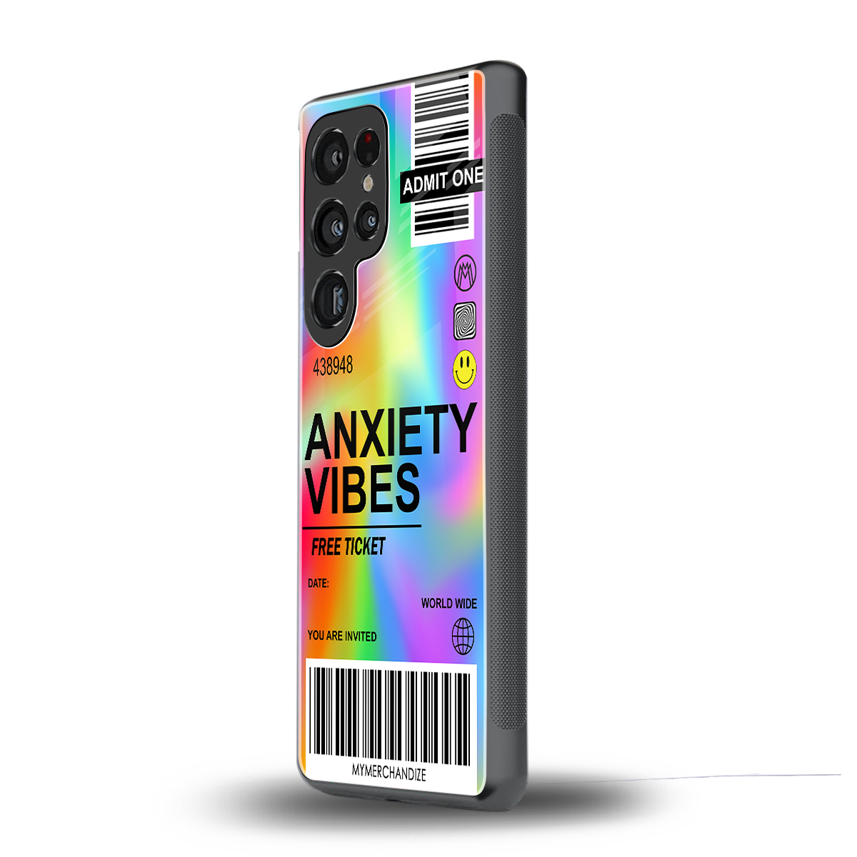 anxiety vibes back phone cover | glass case for samsung galaxy s25 ultra