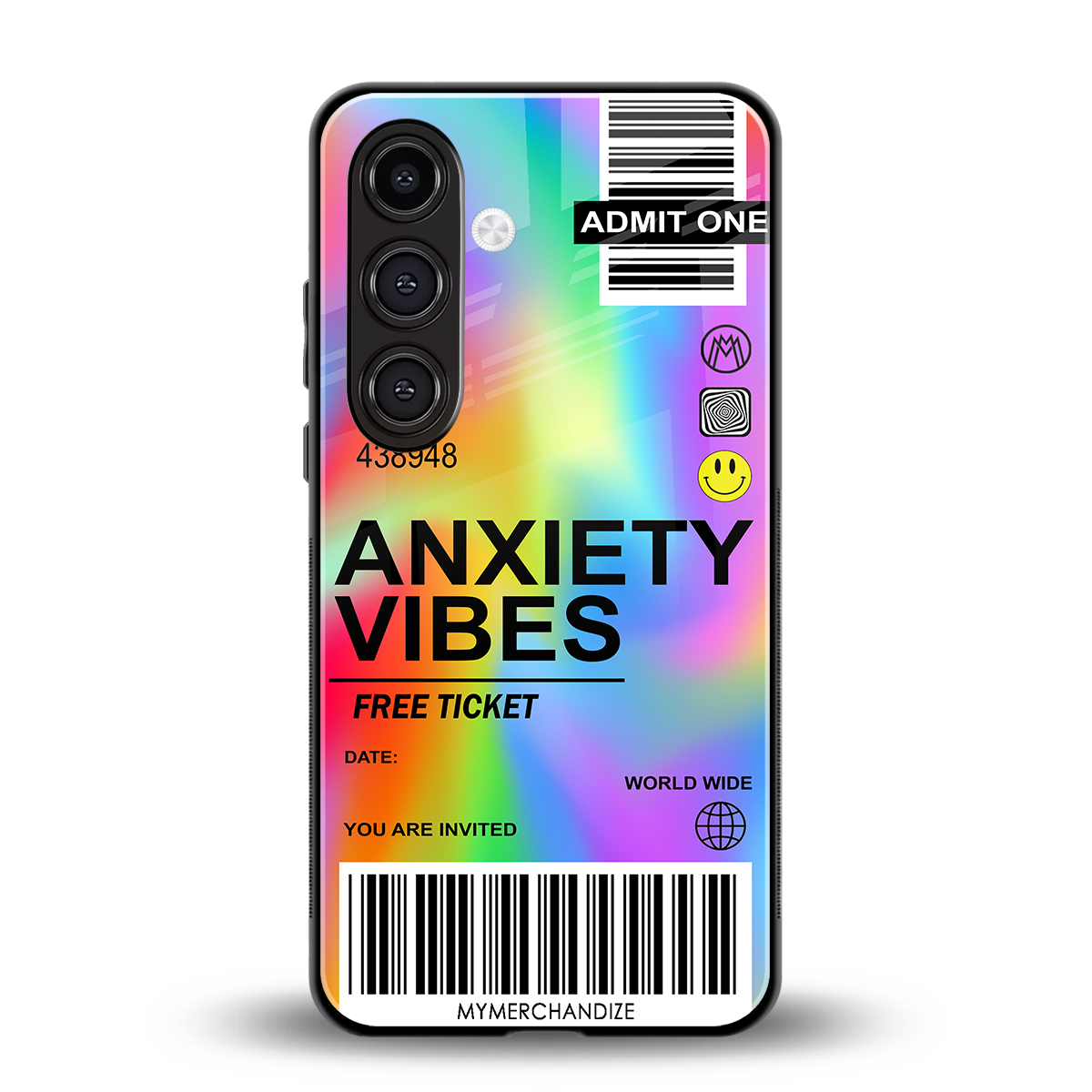 anxiety vibes back phone cover | glass case for samsung galaxy s23 plus