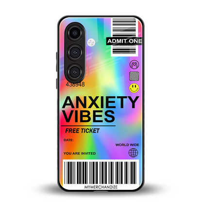 anxiety vibes back phone cover | glass case for samsung galaxy s24 plus