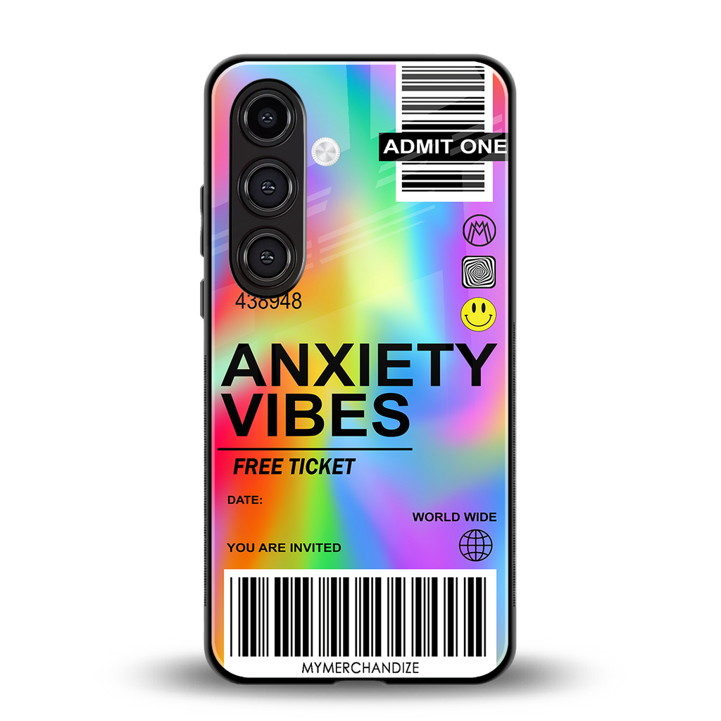 anxiety vibes back phone cover | glass case for samsung galaxy s23