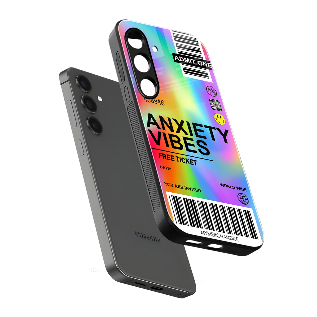 anxiety vibes back phone cover | glass case for samsung galaxy s25 plus