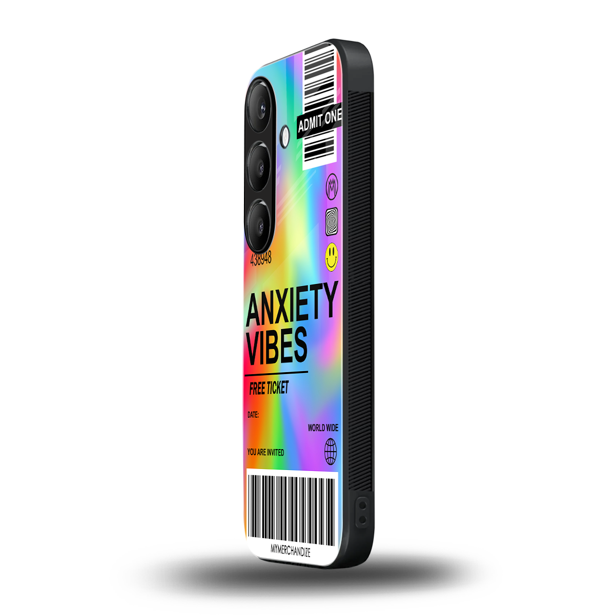 anxiety vibes back phone cover | glass case for samsung galaxy s23 plus
