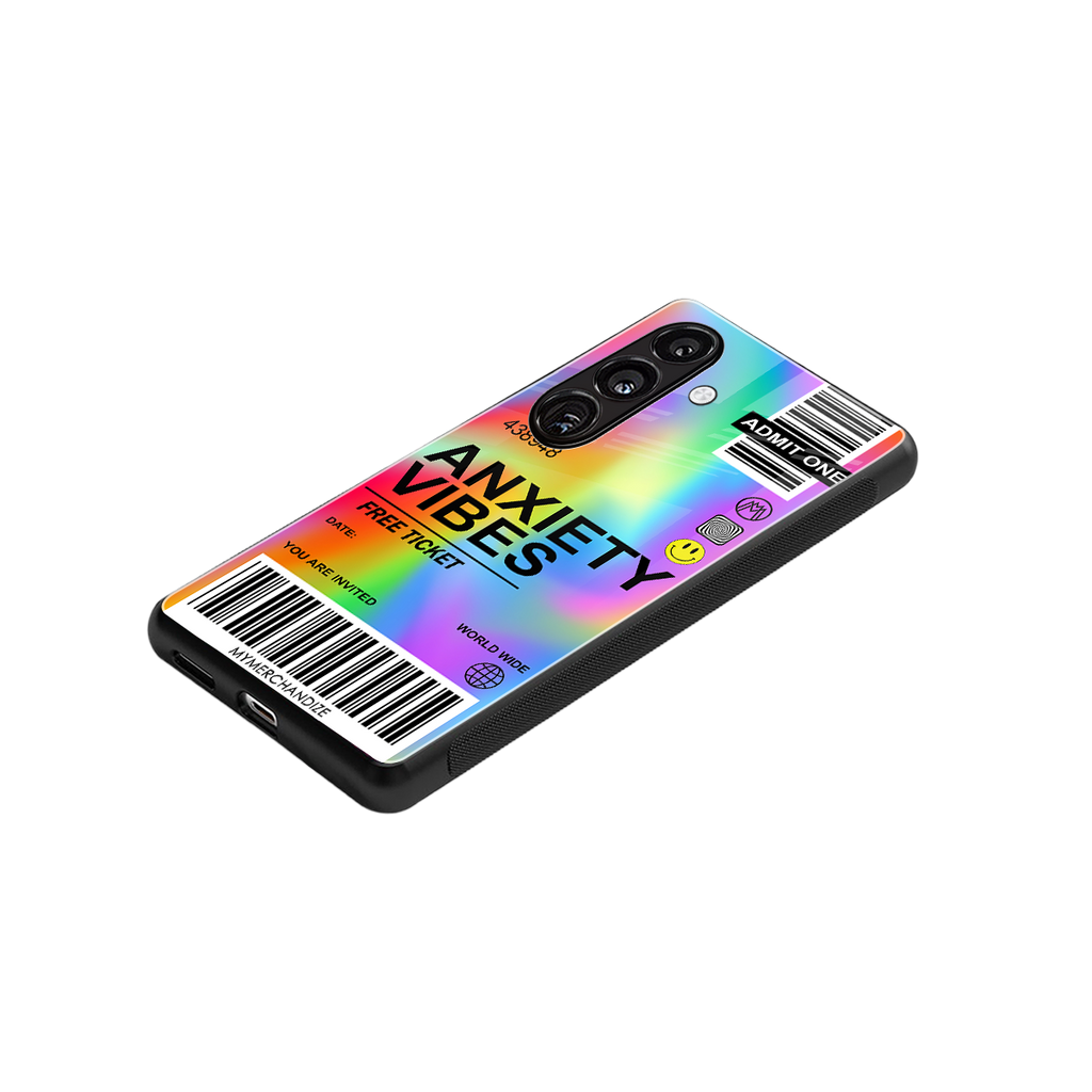 anxiety vibes back phone cover | glass case for samsung galaxy s23