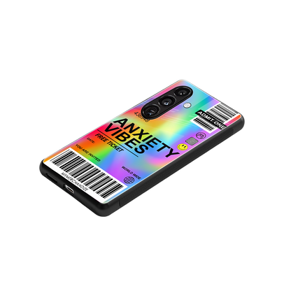 anxiety vibes back phone cover | glass case for samsung galaxy s24 plus