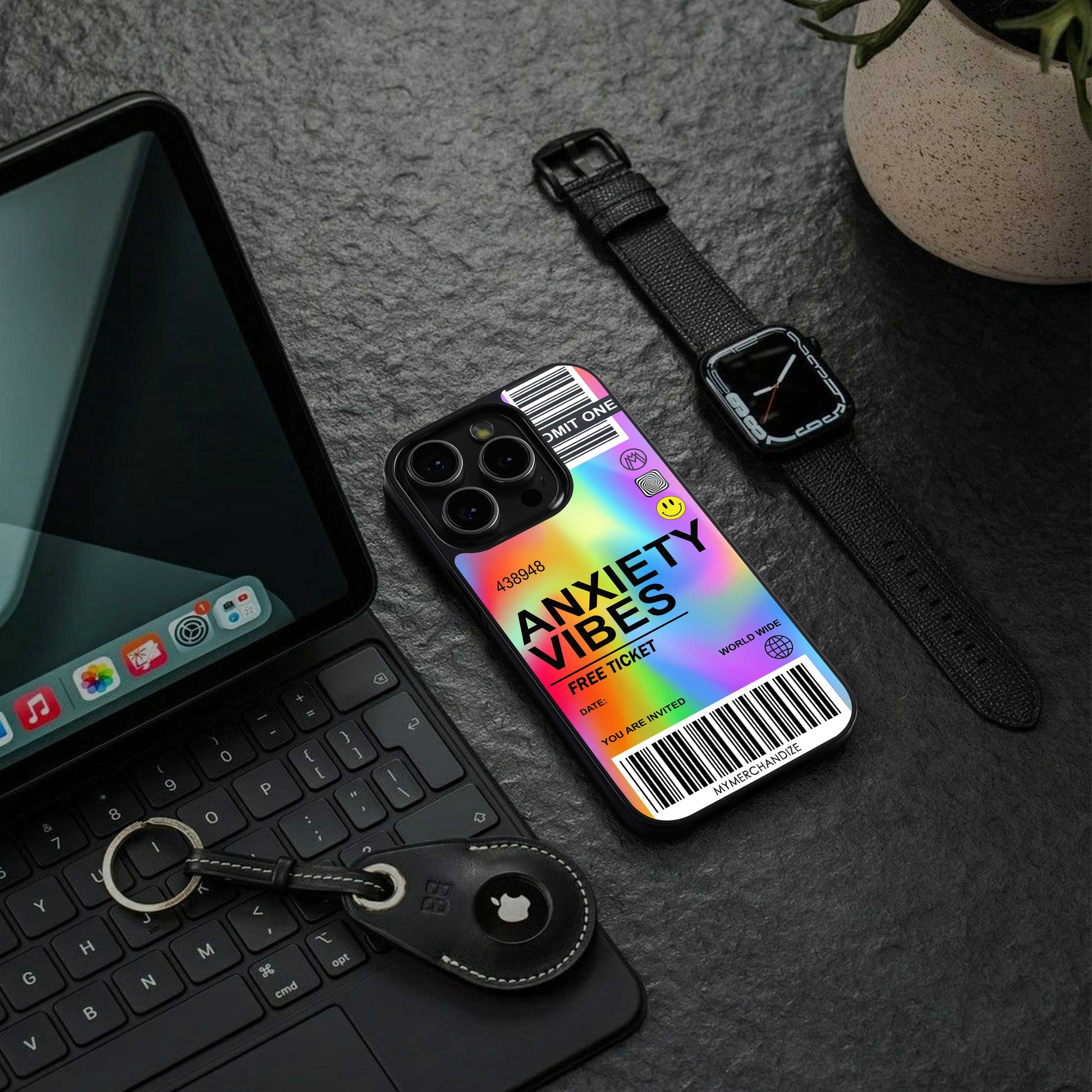 anxiety vibes back phone cover | glass case for samsung galaxy s24 ultra