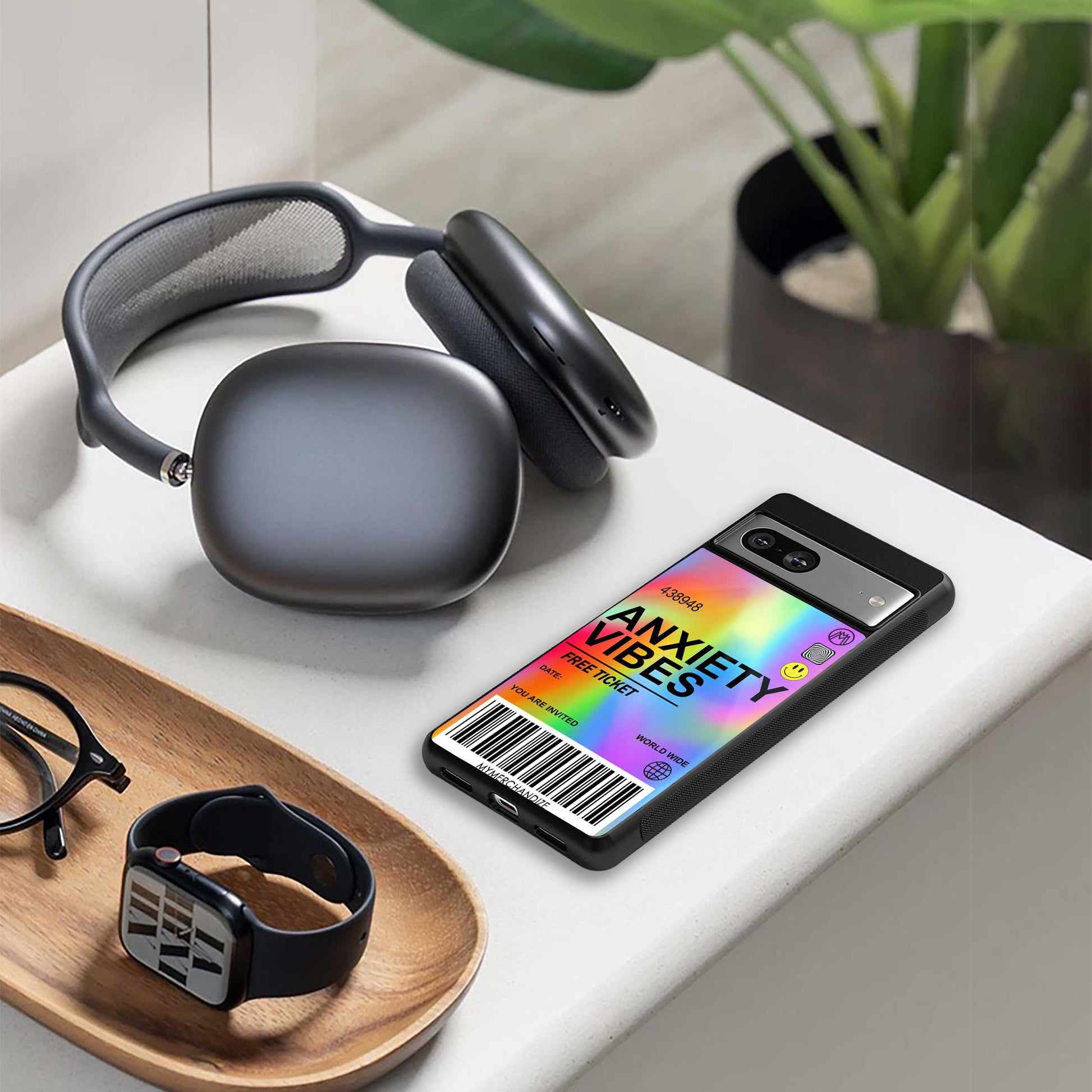 anxiety vibes back phone cover | glass case for Google Pixel 7A