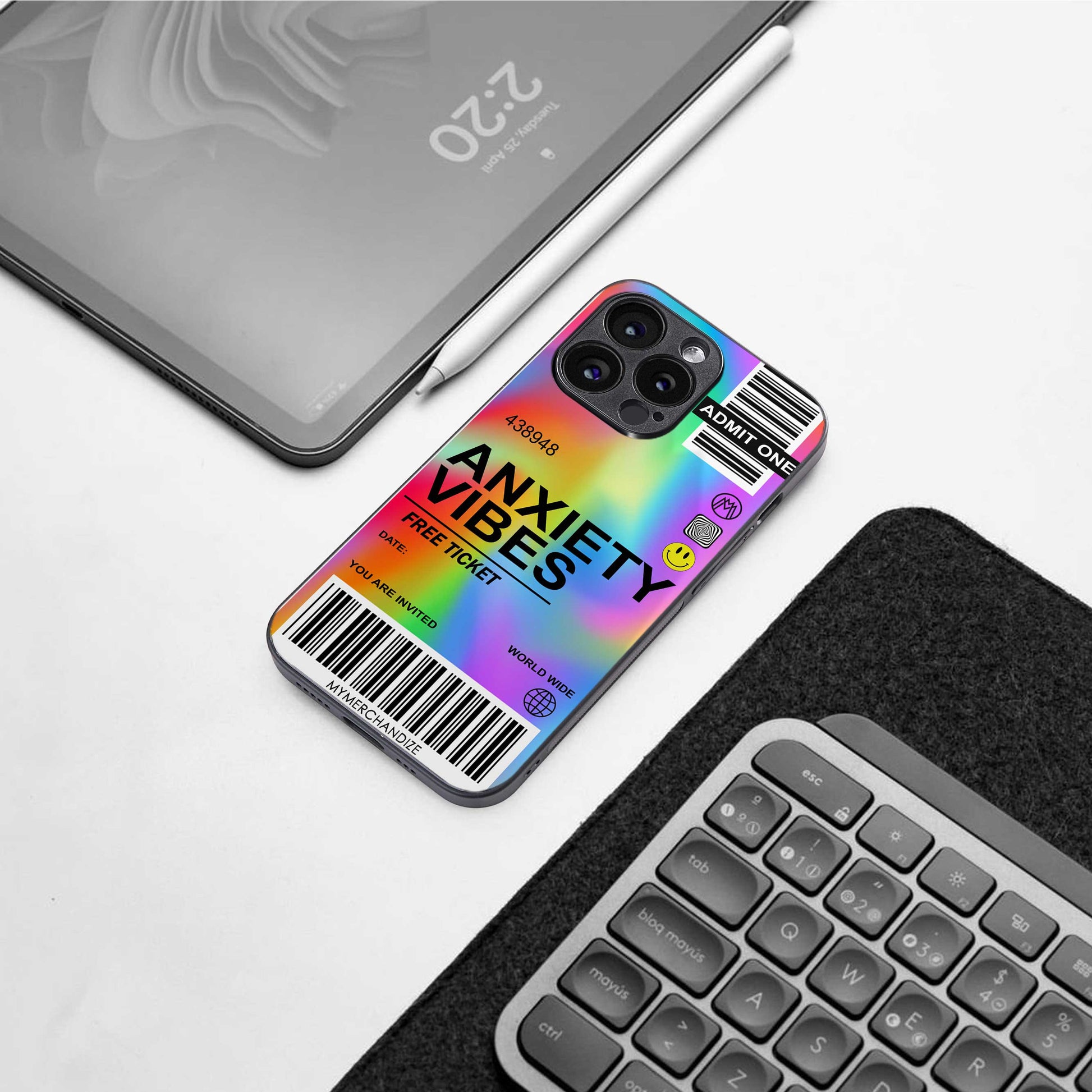 anxiety vibes back phone cover | glass case for samsung galaxy s24 ultra
