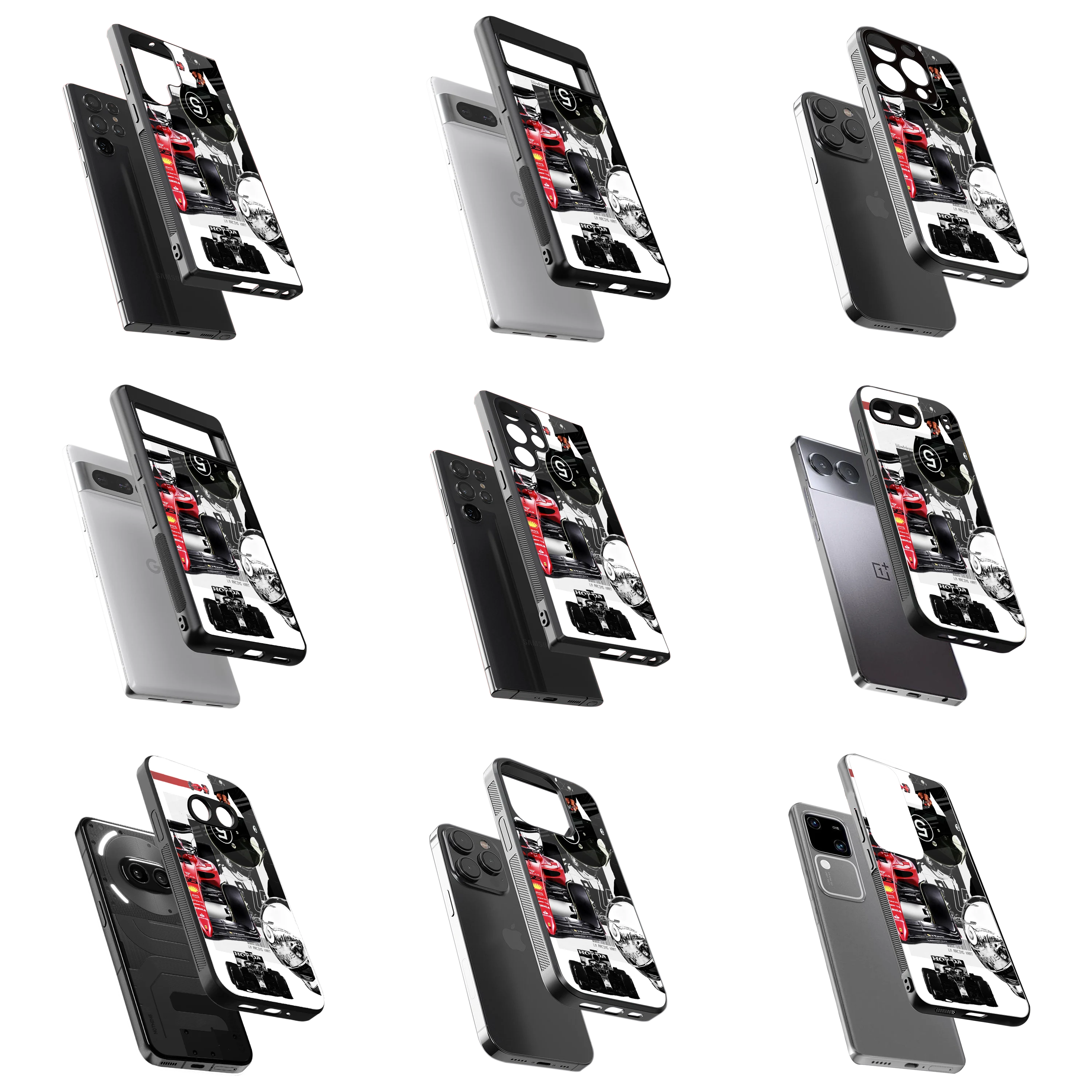 Durable Glass Back Mobile Case for iPhone, Samsung, OnePlus, Google Pixel, Redmi, Vivo, Oppo