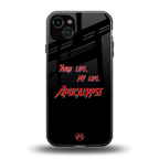 apocalypse back phone cover | glass case for iphone 15 plus