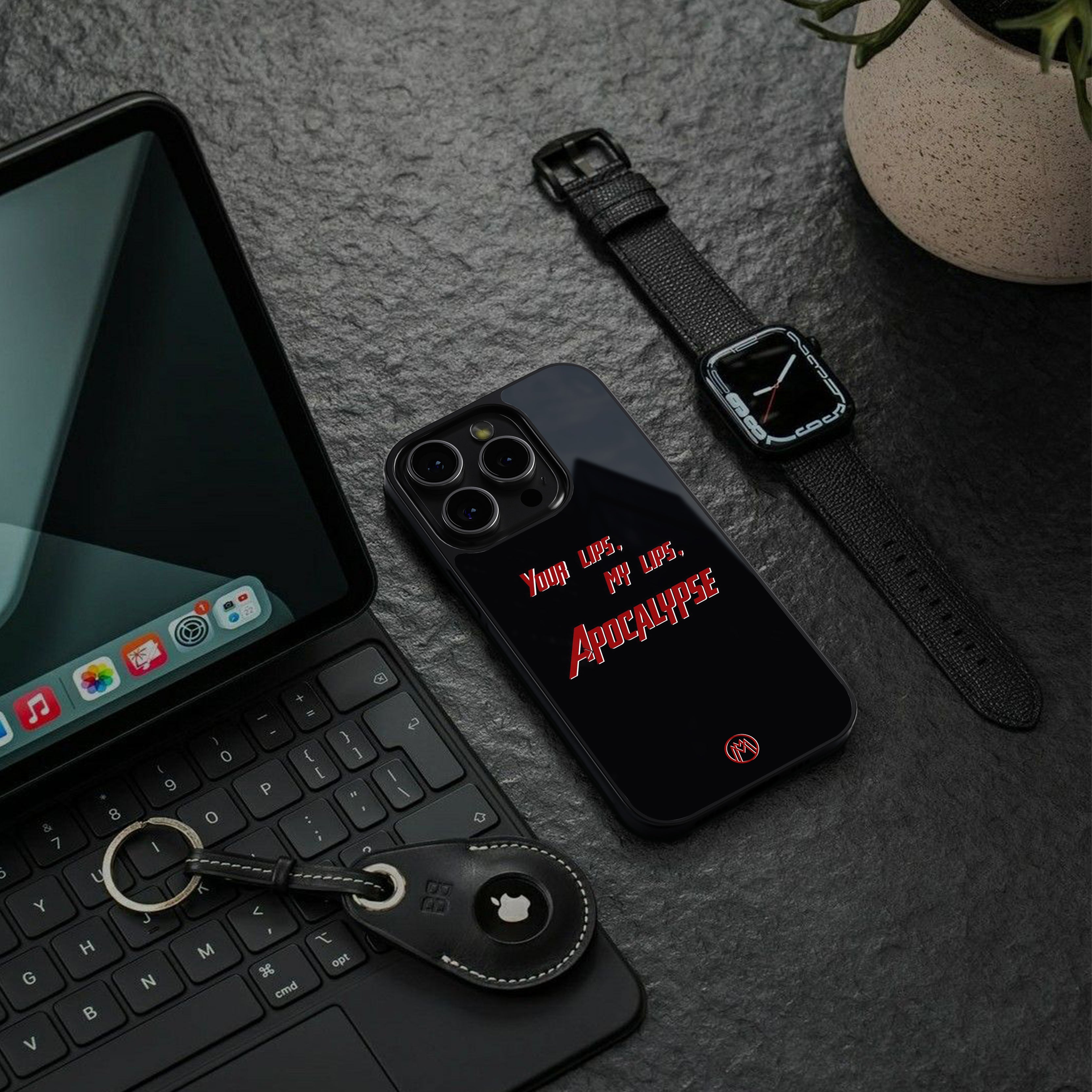 apocalypse back phone cover | glass case for iphone 16 pro max