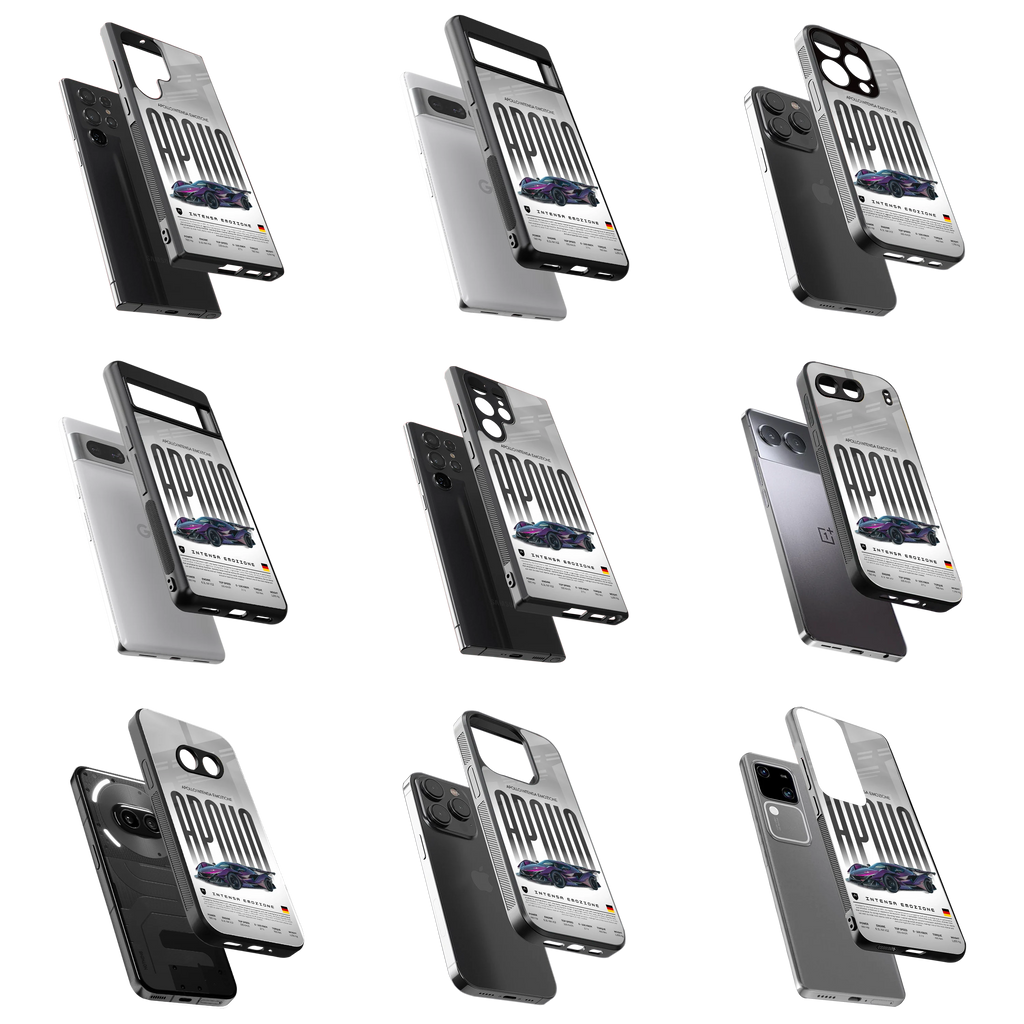 Durable Glass Back Mobile Case for iPhone, Samsung, OnePlus, Google Pixel, Redmi, Vivo, Oppo