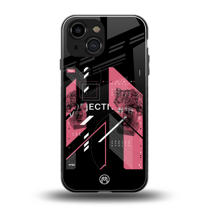 apollo project aesthetic pink and black back phone cover | glass case for iphone 13 mini
