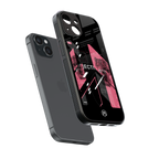 apollo project aesthetic pink and black back phone cover | glass case for iphone 13 mini