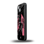apollo project aesthetic pink and black back phone cover | glass case for iphone 13 mini