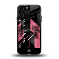 apollo project aesthetic pink and black back phone cover | glass case for iphone 13 pro max