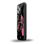 apollo project aesthetic pink and black back phone cover | glass case for iphone 13 pro max