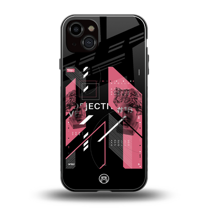 apollo project aesthetic pink and black back phone cover | glass case for iphone 15 plus