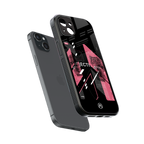 apollo project aesthetic pink and black back phone cover | glass case for iphone 15 plus