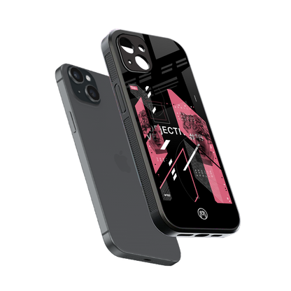 apollo project aesthetic pink and black back phone cover | glass case for iphone 14 plus