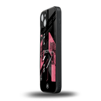 apollo project aesthetic pink and black back phone cover | glass case for iphone 14 plus