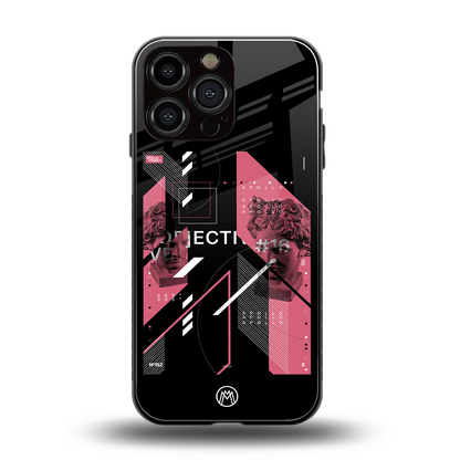 apollo project aesthetic pink and black back phone cover | glass case for iphone 14 pro max