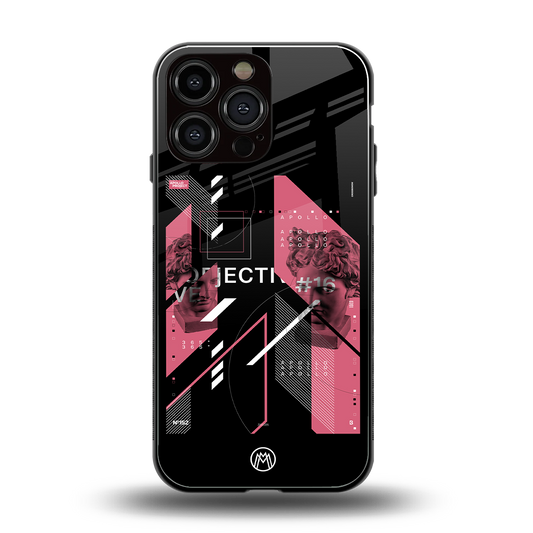 apollo project aesthetic pink and black back phone cover | glass case for iphone 14 pro max