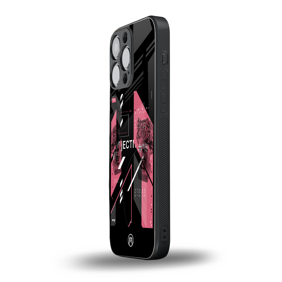 apollo project aesthetic pink and black back phone cover | glass case for iphone 14 pro max