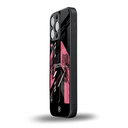 apollo project aesthetic pink and black back phone cover | glass case for iphone 14 pro max