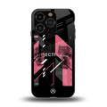 apollo project aesthetic pink and black back phone cover | glass case for iphone 15 pro
