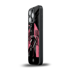 apollo project aesthetic pink and black back phone cover | glass case for iphone 15 pro