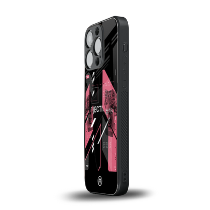 apollo project aesthetic pink and black back phone cover | glass case for iphone 14 pro