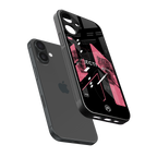 apollo project aesthetic pink and black back phone cover | glass case for iphone 16 plus
