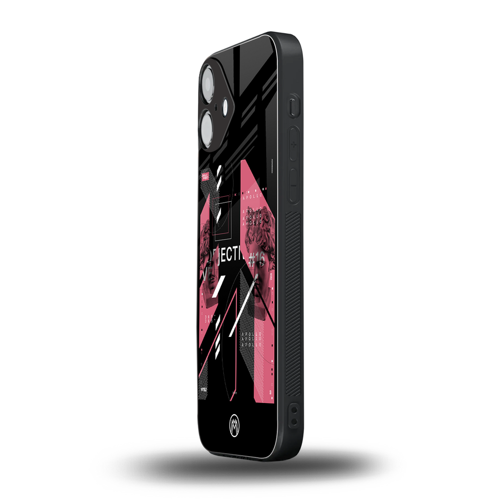 apollo project aesthetic pink and black back phone cover | glass case for iphone 16 plus