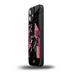 apollo project aesthetic pink and black back phone cover | glass case for iphone 16 plus