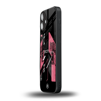 apollo project aesthetic pink and black back phone cover | glass case for iphone 16 plus