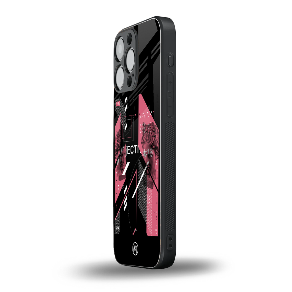 apollo project aesthetic pink and black back phone cover | glass case for iphone 16 pro max