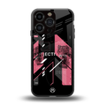 apollo project aesthetic pink and black back phone cover | glass case for iphone 16 pro