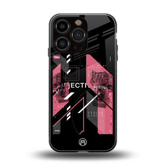 apollo project aesthetic pink and black back phone cover | glass case for iphone 16 pro