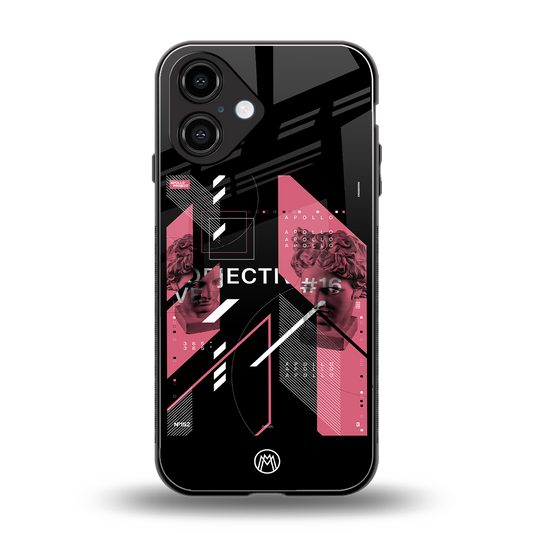 apollo project aesthetic pink and black back phone cover | glass case for iphone 16