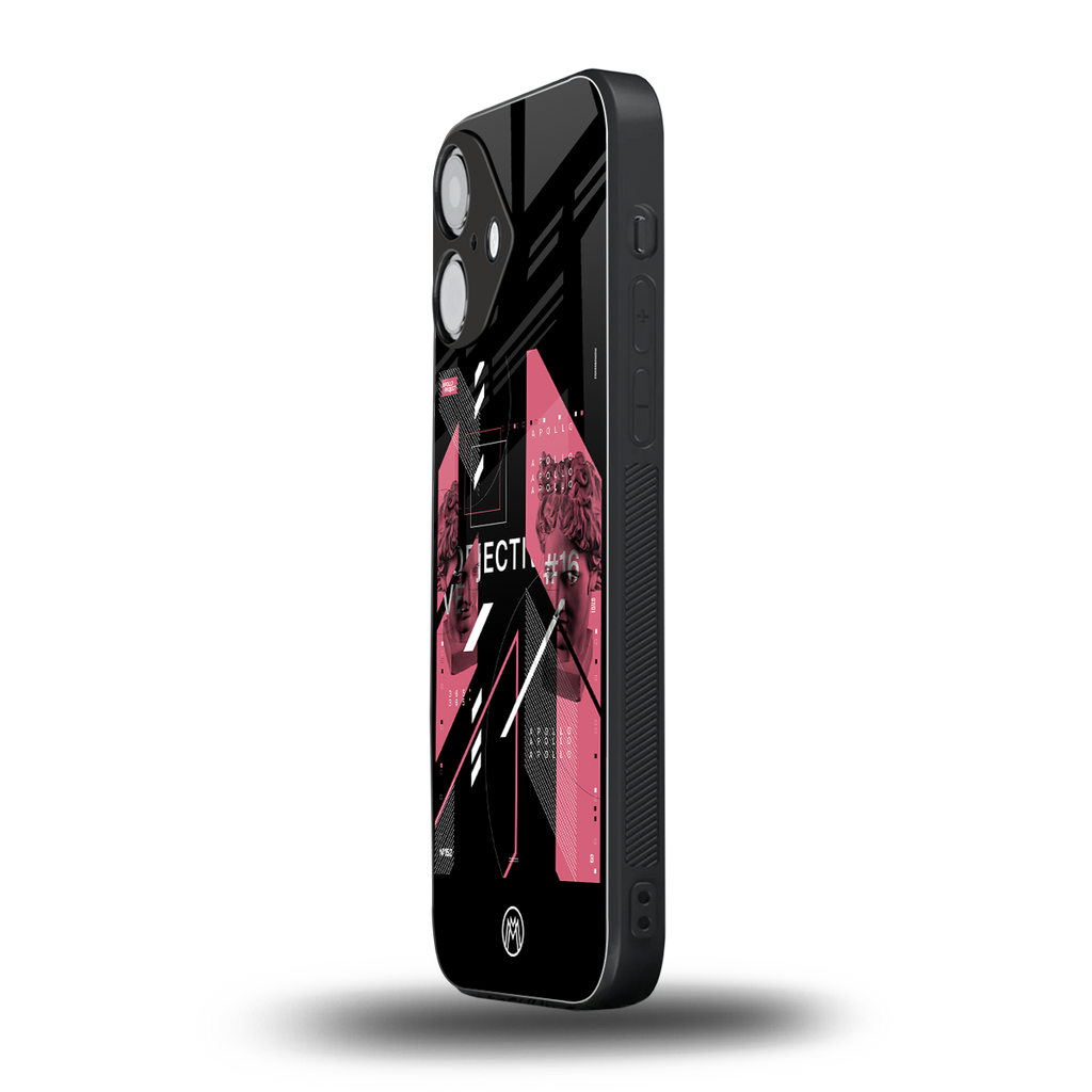 apollo project aesthetic pink and black back phone cover | glass case for iphone 16