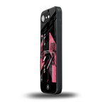 apollo project aesthetic pink and black back phone cover | glass case for iphone 16e