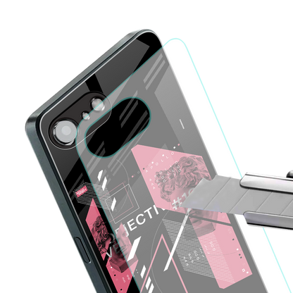 apollo project aesthetic pink and black back phone cover | glass case for iphone 16e