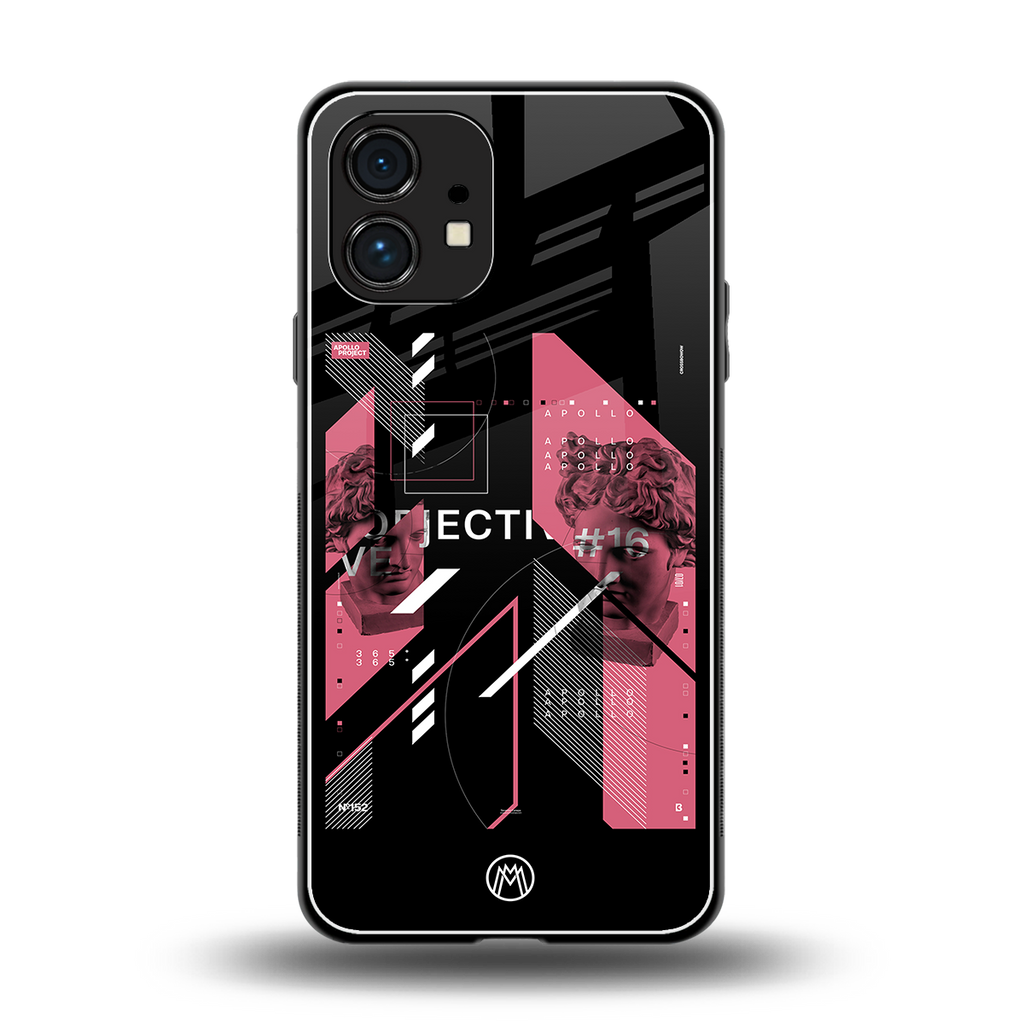 apollo project aesthetic pink and black back phone cover | glass case for nothing phone 1