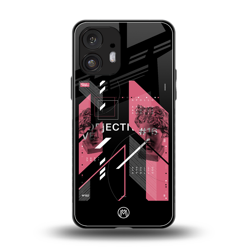 apollo project aesthetic pink and black back phone cover | glass case for nothing phone 2